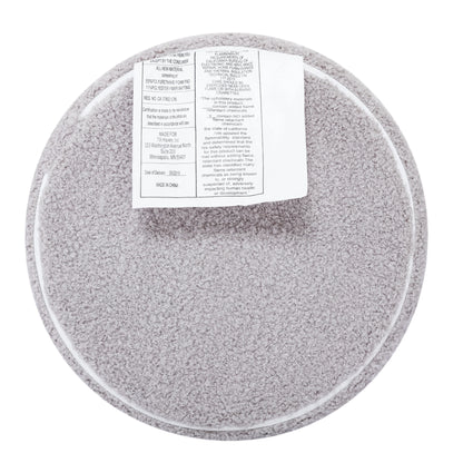 Wovenbyrd Round Pouf Ottoman with Foam Core, Gray - Perfect for Living Room or Bedroom