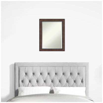 Amanti Art Caleb Brown Beveled Bathroom Wall Mirror