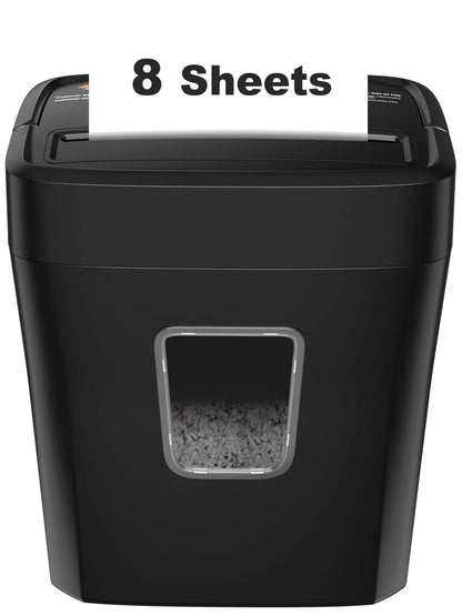 8-Sheet Cross Cut Paper Shredder for Home Office Use