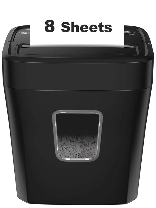 8-Sheet Cross Cut Paper Shredder for Home Office Use