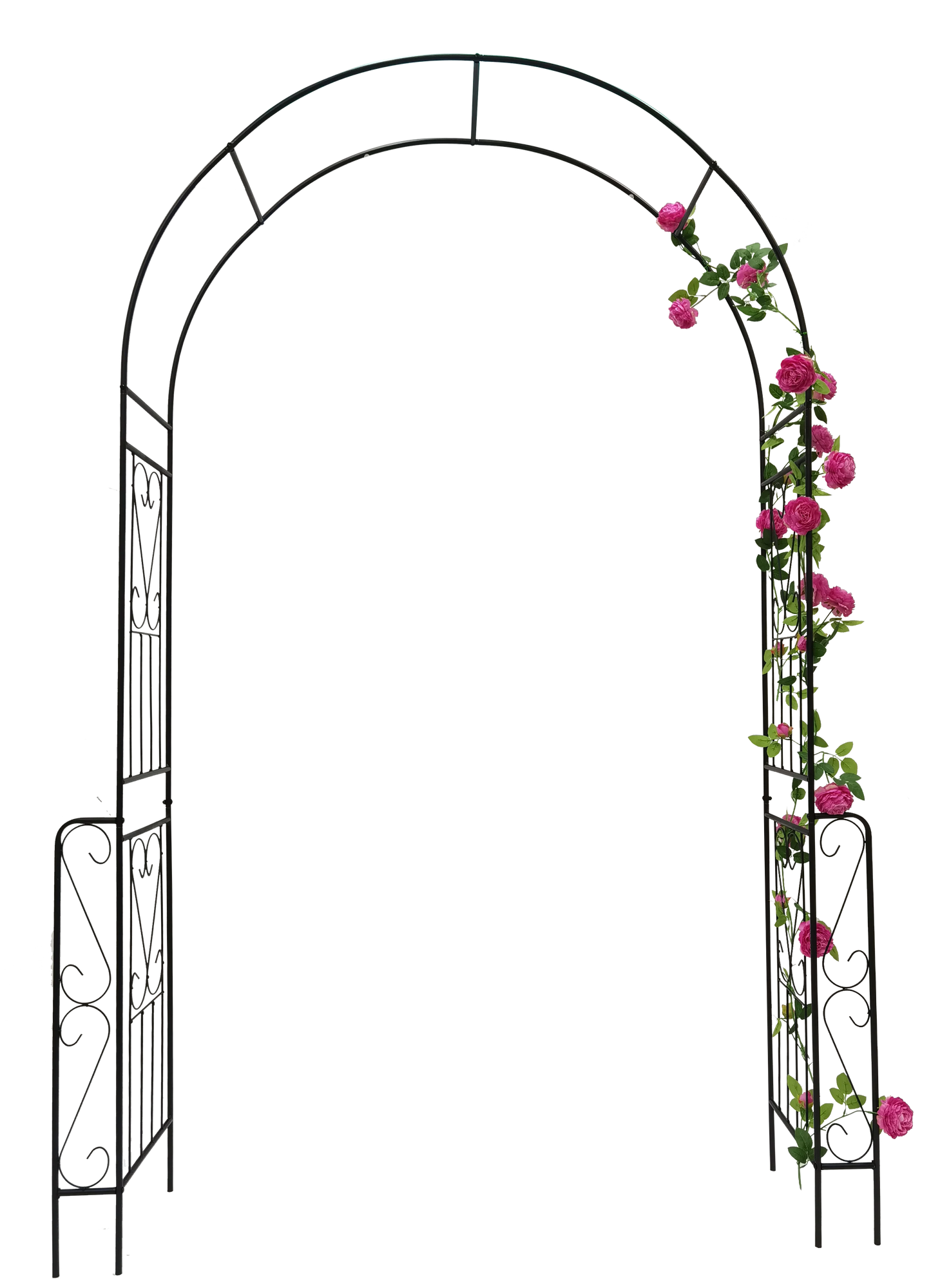 Buytoshop 55''W x 94.5''H Metal Garden Arch, Garden Arbor Trellis for Climbing Plants Support,Black