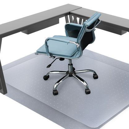 HOMWOO Office Chair Mat for Carpet Floor, Computer Desk Chair Mat for Low/Medium Pile Carpet, 36" x 48" Heavy Duty Polycarbonate Clear Floor Mat with Lip, for Home Office