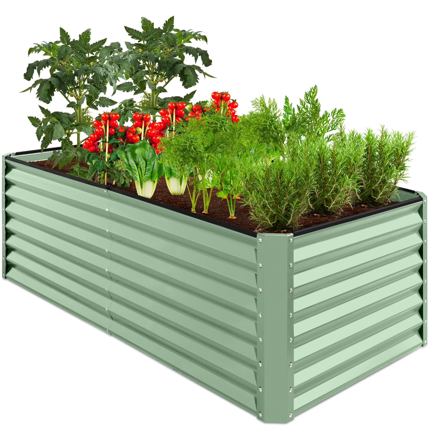 Best Choice Products 6x3x2ft Outdoor Metal Raised Garden Bed, Planter Box for Vegetables, Flowers, Herbs - Gray