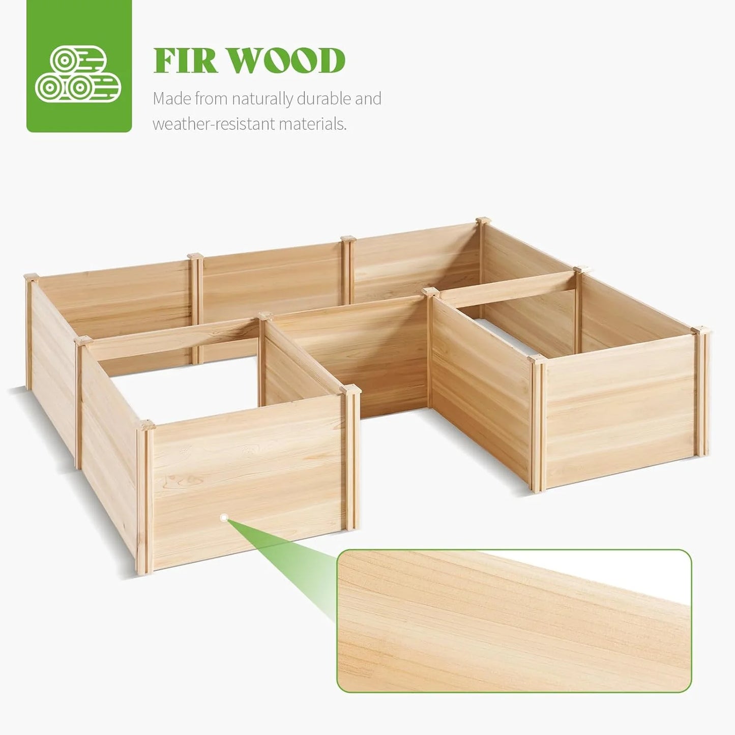 Jocisland Wooden Raised Garden Bed for Outdoor, Deep Large Planter Box for Gardening, Vegetables, Flowers, Herbs8°6°2FT