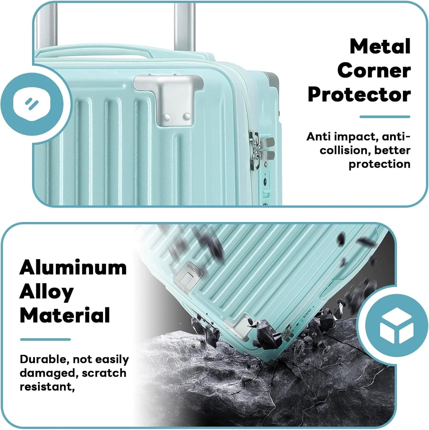 20 Inch Carry on Luggage Carry-on with Cup Holder & USB Port, Luggage with Airline Approved TSA Lock, Softside Lightweight carry on luggage 22 x 14 x 9 airline approved 360° Spinner Double Wheels