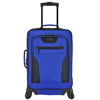 U.S. Traveler Charleville Fabric Expandable Spinner Luggage, Mazarine Blue, 29" Checked Large
