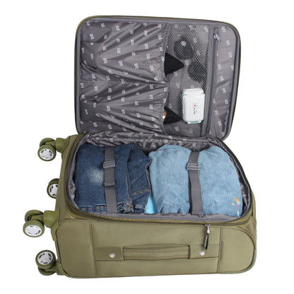 MADDEN NYC, Aesthetic Soft Side 20" Expandable Carry-on Luggage, Olive