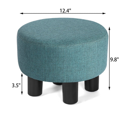 Homebeez Round Footstool Small Upholstered Ottoman Sofa Footrest Stool Padded Seat for Living Room Bedroom Entrance Home Decor