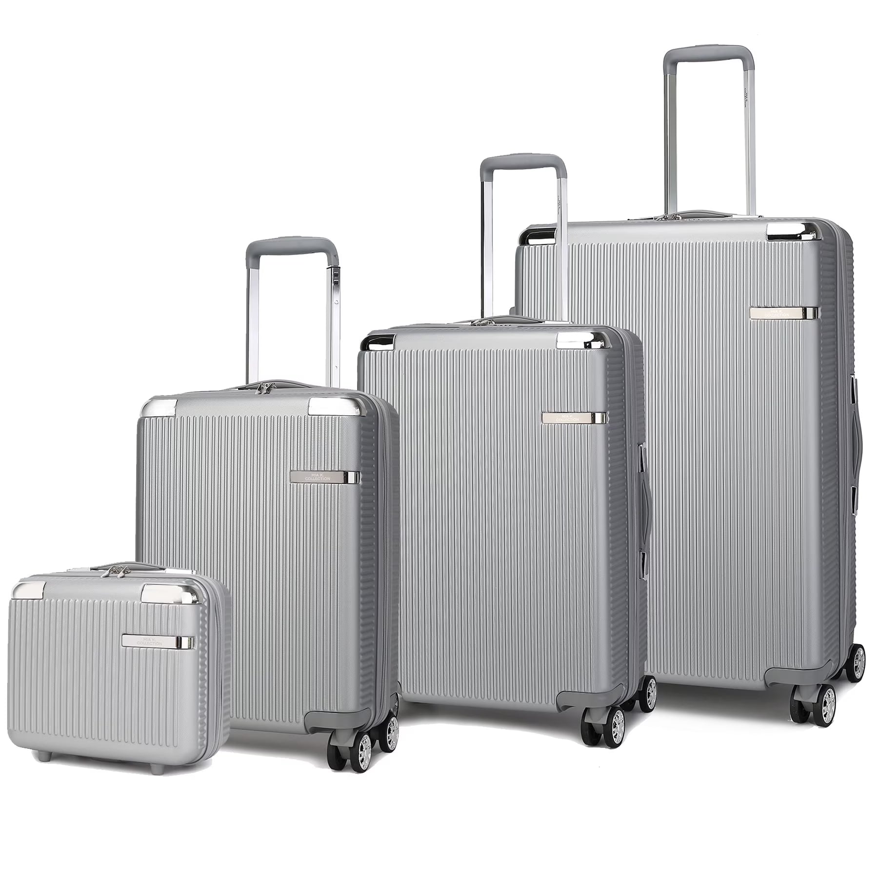 MKF Collection Felicity Travel Luggage 4 pcs set, Luxurious Lightweight Suitcase by Mia K - Rose Gold