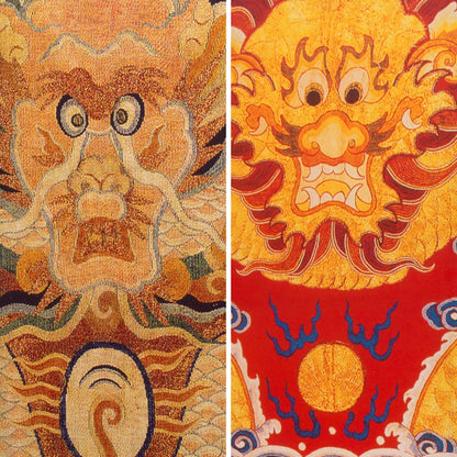 Oriental Furniture 6 ft. Tall Dragon of the Red Chamber Room Divider - 3 Panel