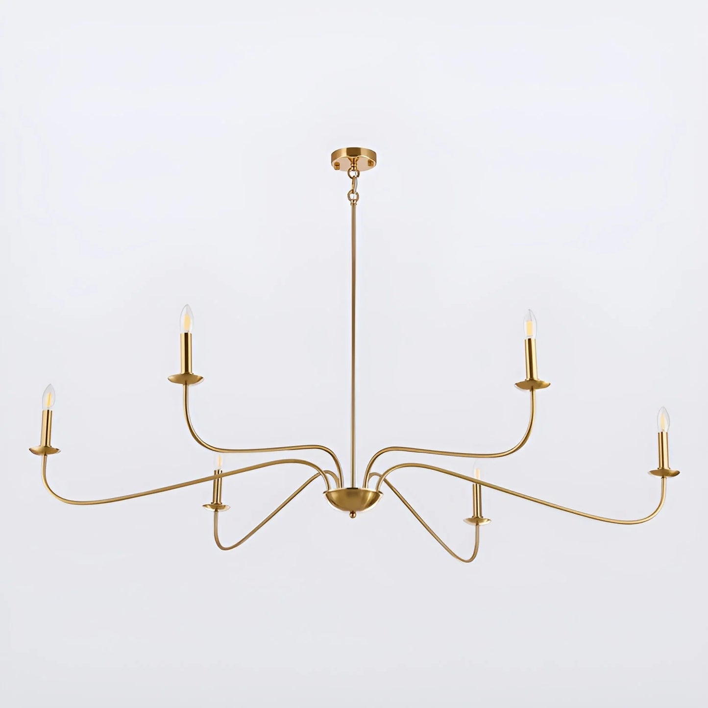 6-Light Classic French Minialist Chandelier with Candle-Style Lighting Black