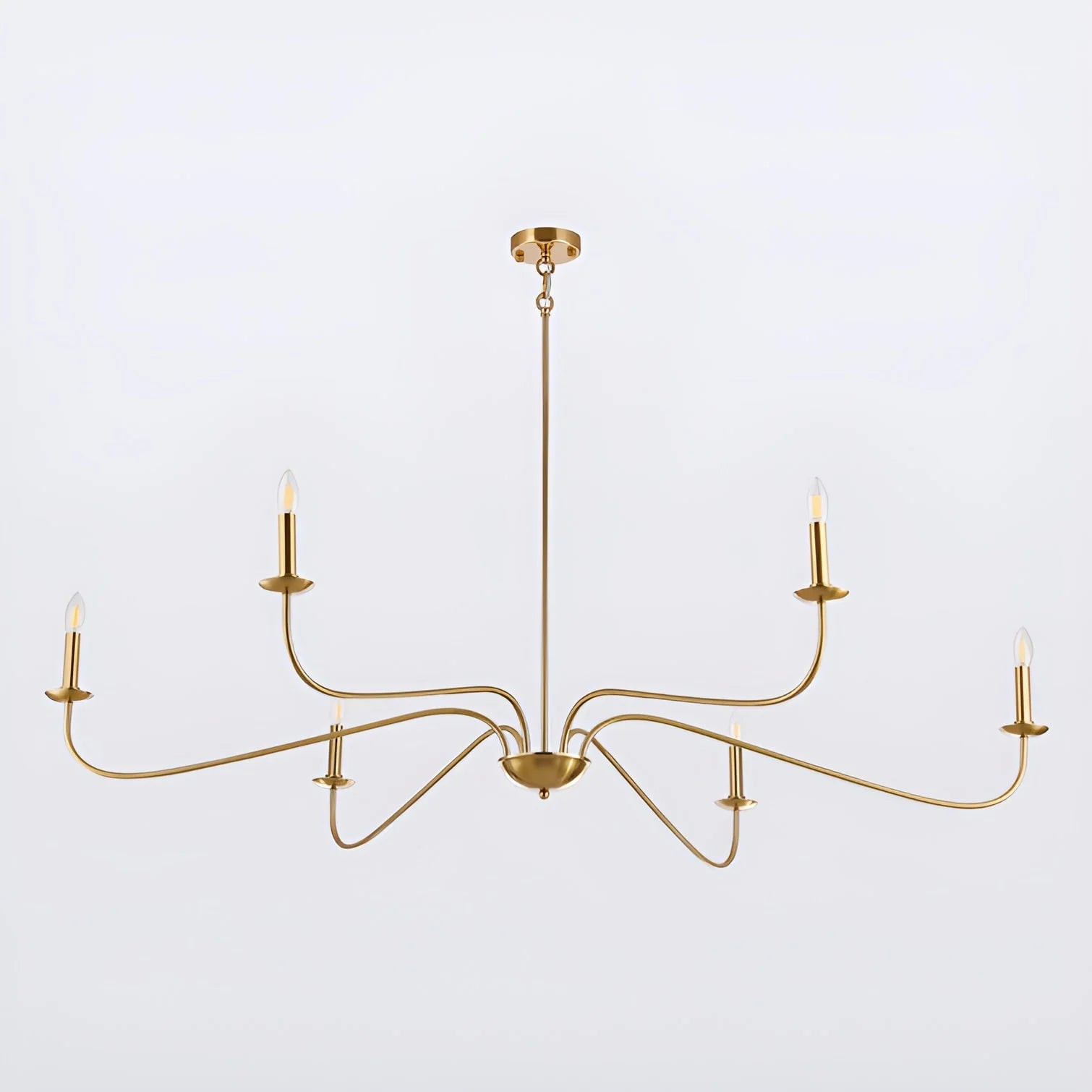 6-Light Classic French Minialist Chandelier with Candle-Style Lighting Black
