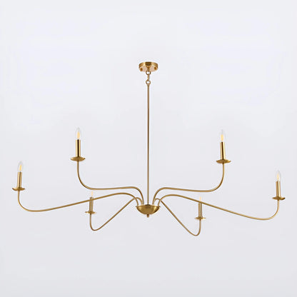 6-Light Classic French Minialist Chandelier with Candle-Style Lighting Black
