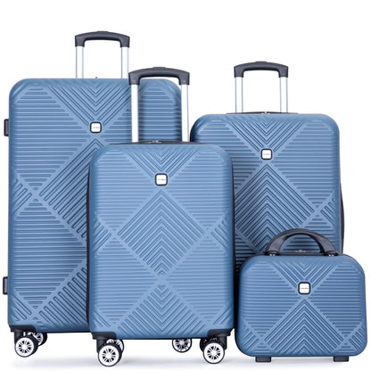 Tripcomp Luggage Sets 4 Piece Suitcase Set (14/20/24/28)Hardside Suitcase with Spinner Wheels Lightweight Carry on Luggage(Black)