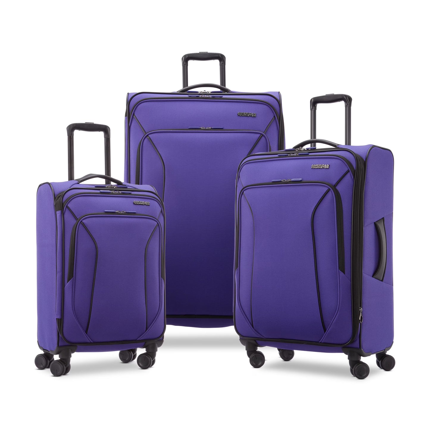 American Tourister X-Lite 3-Piece Luggage Set with Spinner Wheels - Light Grey