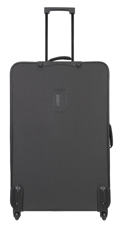 Protege 5 Piece 2-Wheel Luggage Set, 28 in Checked, 21" Carry-on, 13.75" Boarding Bag, 9" Toiletry Kit and Matching Laundry Cinch Sack, All Ages, Black