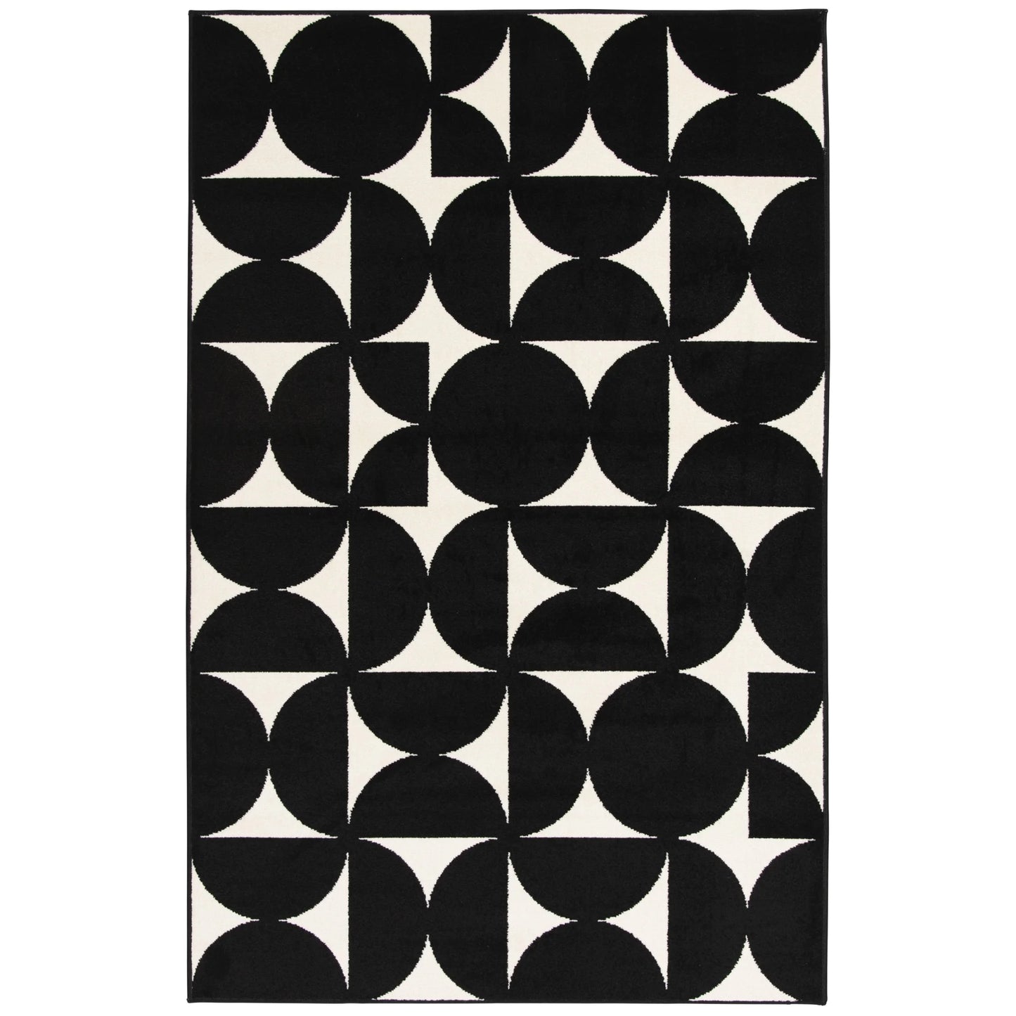Loomaknoti Terrace Tropic Sevella 5' x 7' Geometric Indoor/Outdoor Area Rug , Black/White