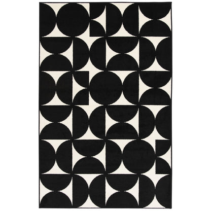 Loomaknoti Terrace Tropic Sevella 5' x 7' Geometric Indoor/Outdoor Area Rug , Black/White