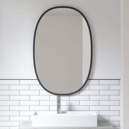 Umbra Hub Oval 24x36" Wall Mirror Black