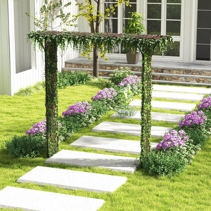 Costway Garden Wedding Rose Arch Pergola Archway Flowers Climbing Plants Trellis Metal