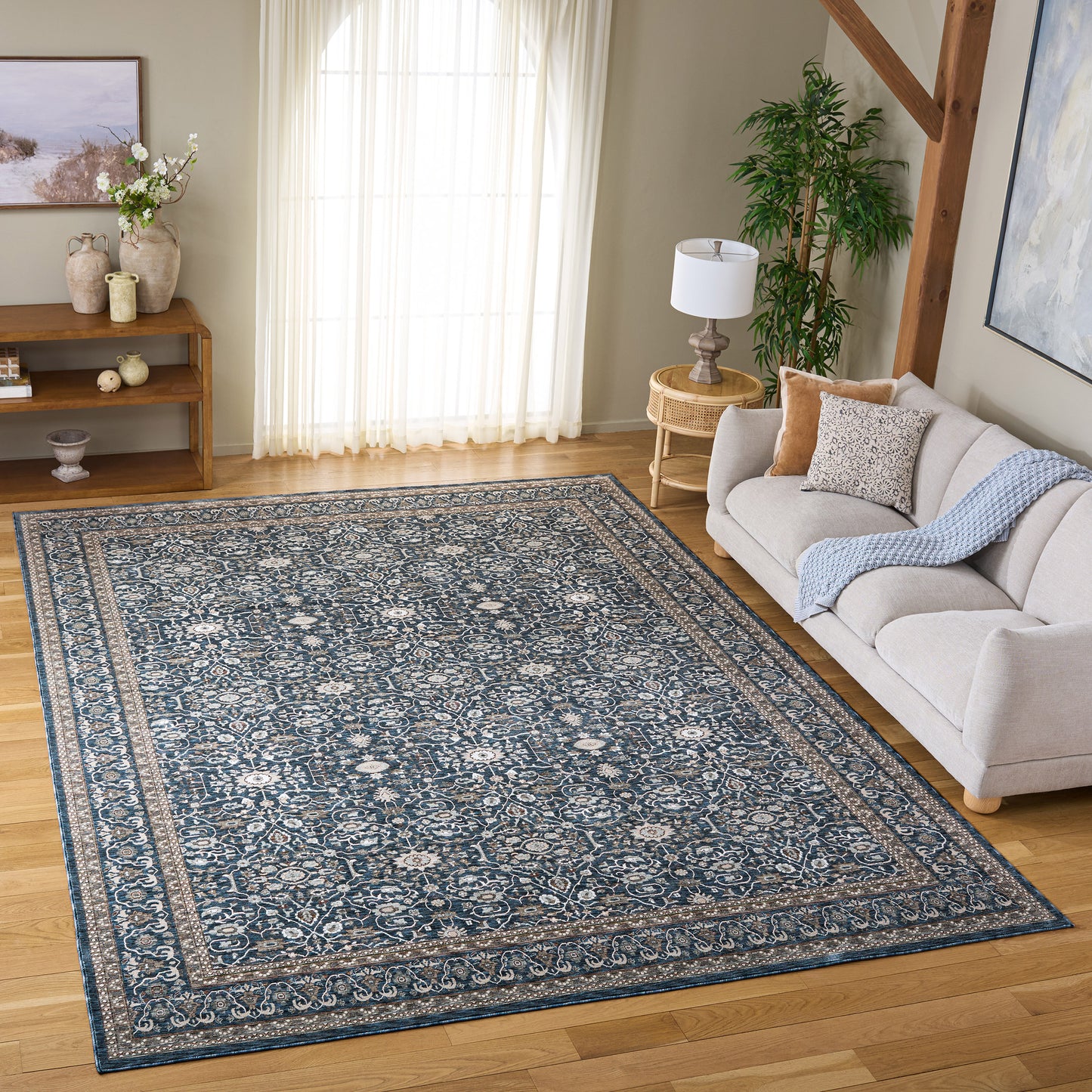 Safavieh Sutton Area Rug, Navy Beige, 9’ x 12’