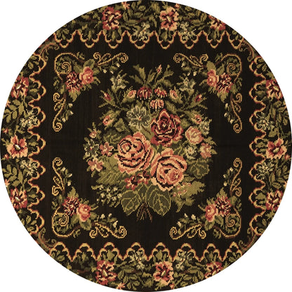 Ahgly Company Indoor Rectangle Medallion Brown French Area Rugs, 2' x 4'