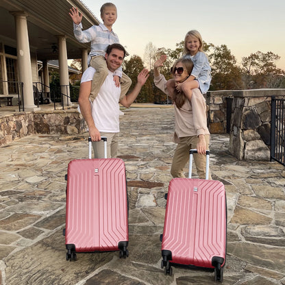 Luggage Expandable Hardside,PC ABS Lightweight Checked Suitecase with Spinner Wheels,TSA Lock,28 inch Pink