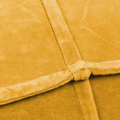 Creative Co-Op Square Cotton Velvet Pouf Seat, Goldenrod Yellow