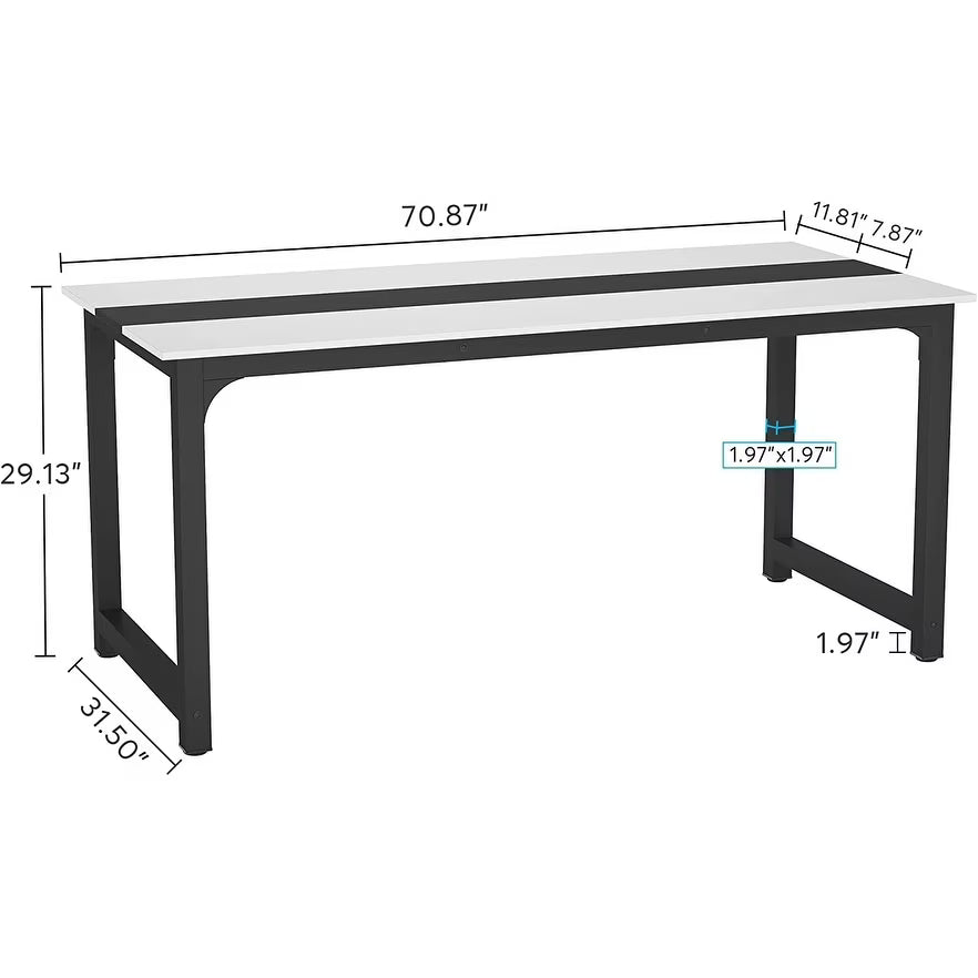 Large Simple Computer Desk Office Computer Table Writing Table for Home Office 63" L x 31.5" W x 29.5" H - Off White