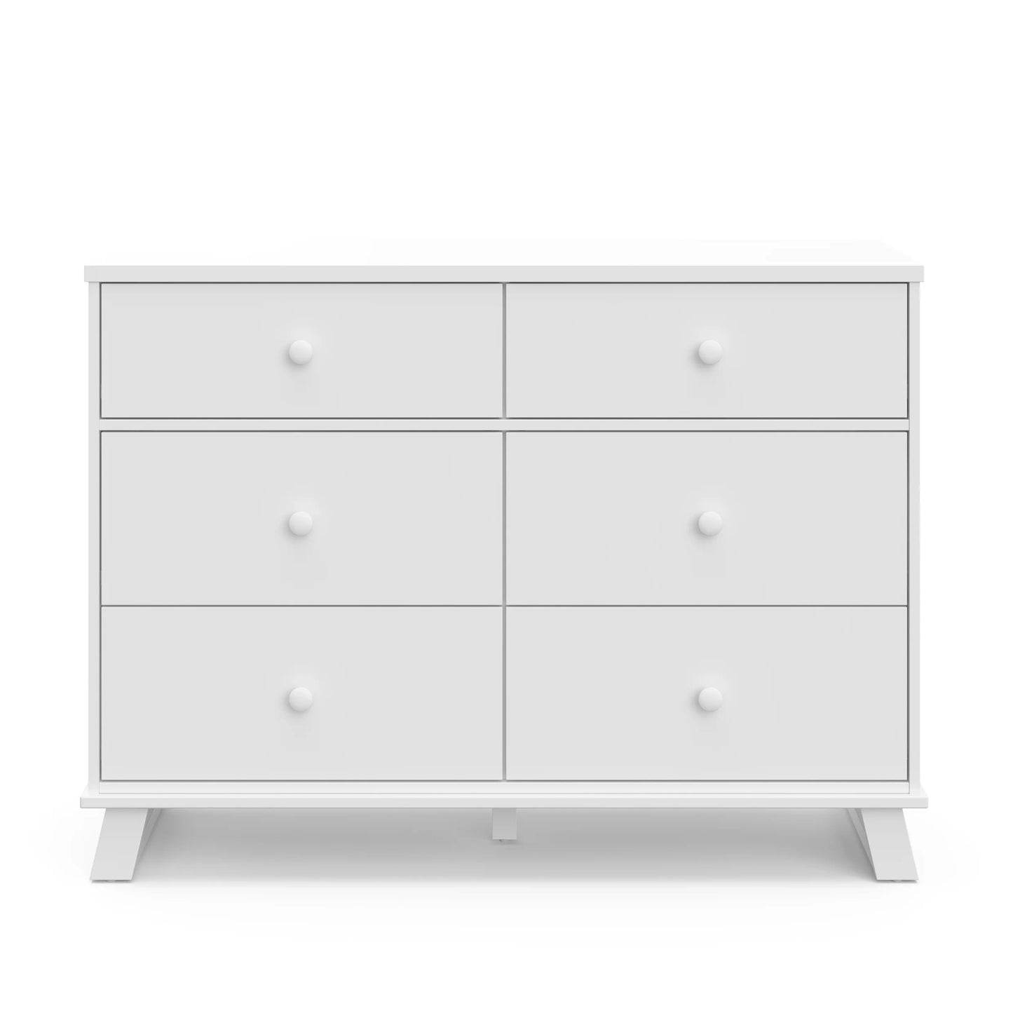 Storkcraft Modern 6 Drawer Nursery Dresser, White with Vintage Driftwood
