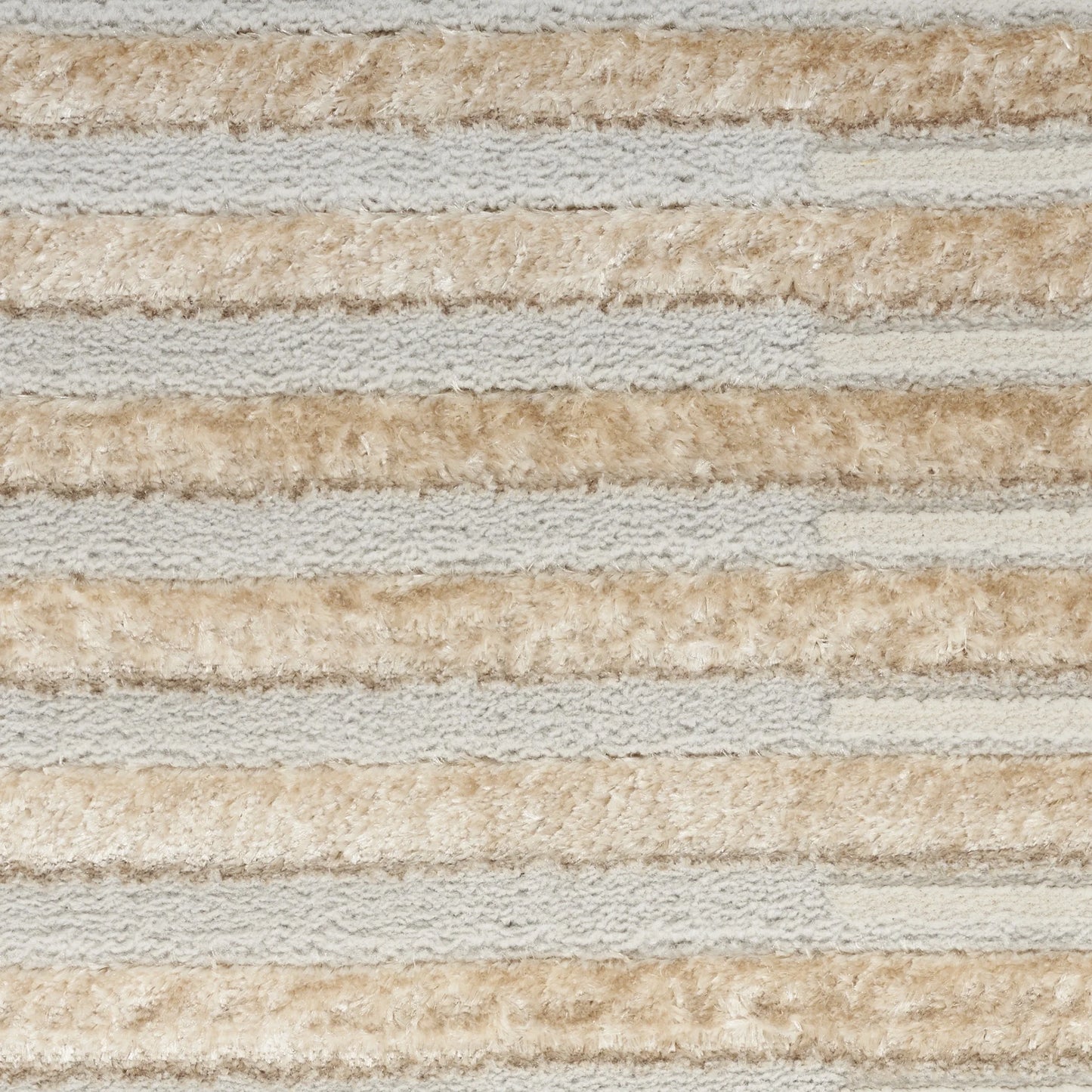 Inspire Me! Home Dcor Brushstrokes Striped Beige Silver 5'3" x 7'3" Area Rug (5x7)