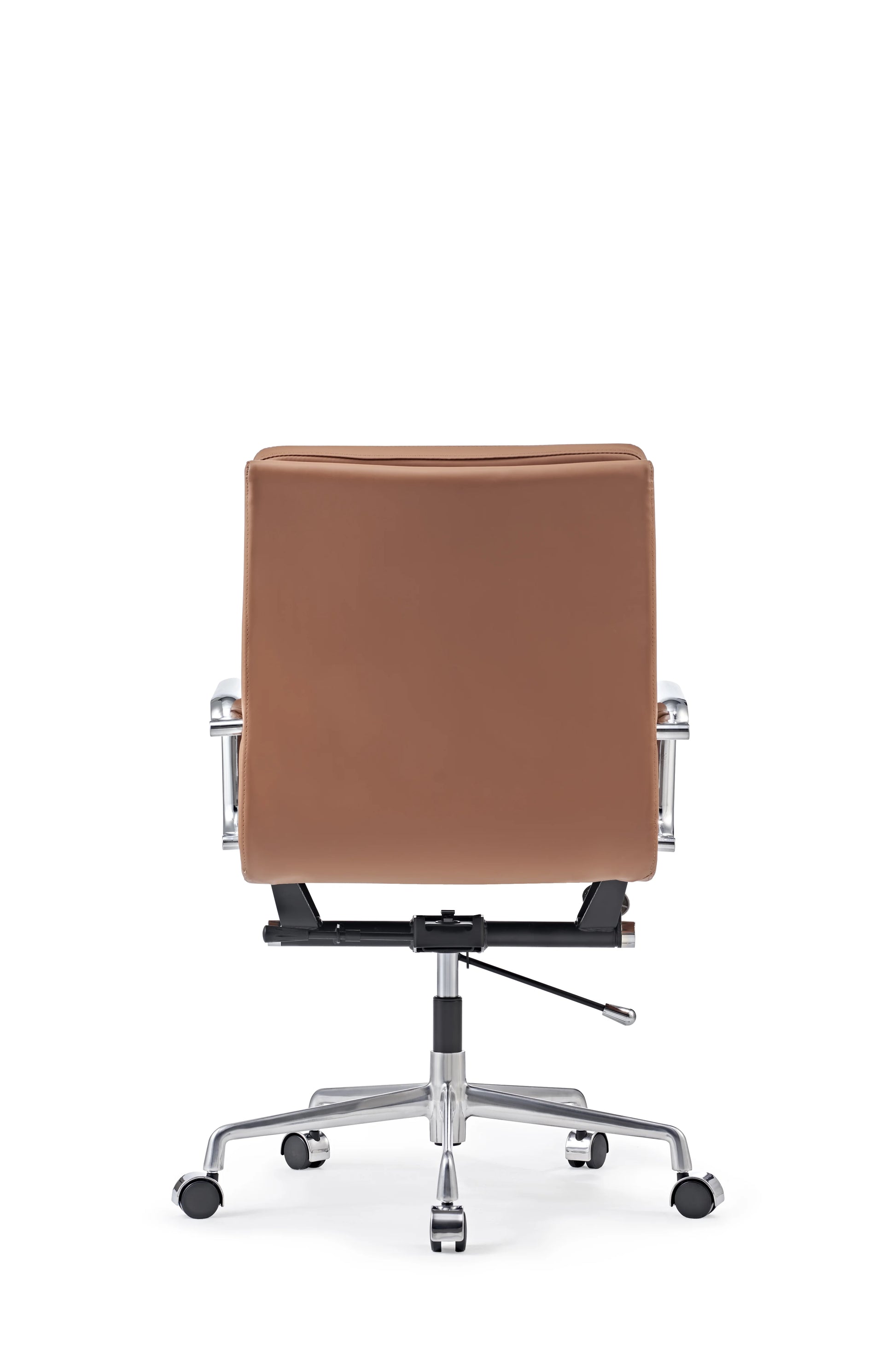 LUXMOD Home Office Desk Chair with Armrest Adjustable Swivel Chair Soft Pad Brown Leather Office Chair Arm Chair Ergonomic Desk Chair for Extra Back and Lumbar Support upholstered Living Room chair