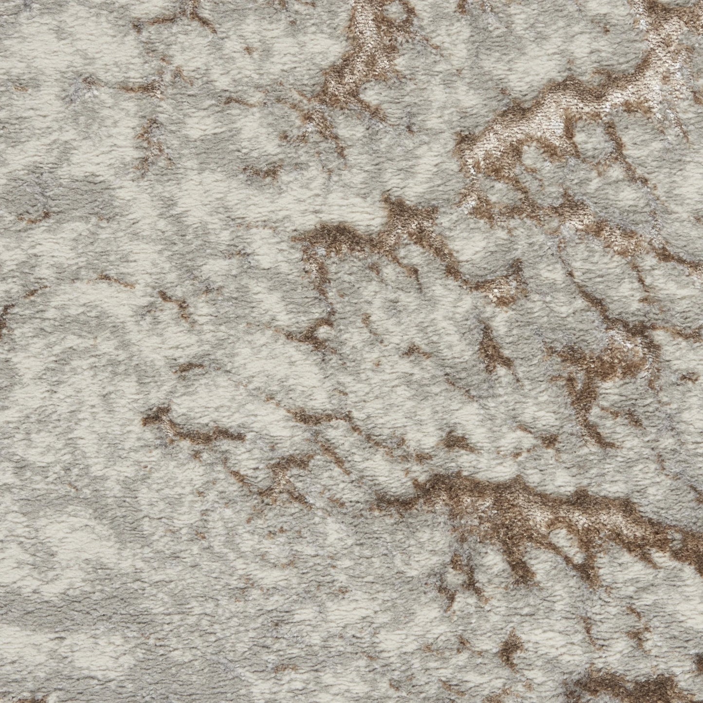 Inspire Me! Home Decor Metallic Abstract Grey Mocha 2'2" x 7'6" Area Rug, (2x8)