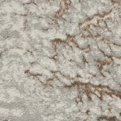 Inspire Me! Home Decor Metallic Abstract Grey Mocha 2'2" x 7'6" Area Rug, (2x8)