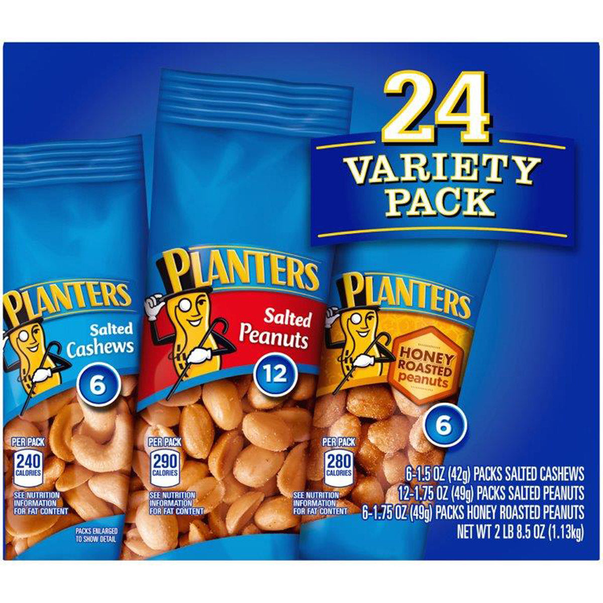 Planters, Cashew & Peanut, Variety Pack, 24-count