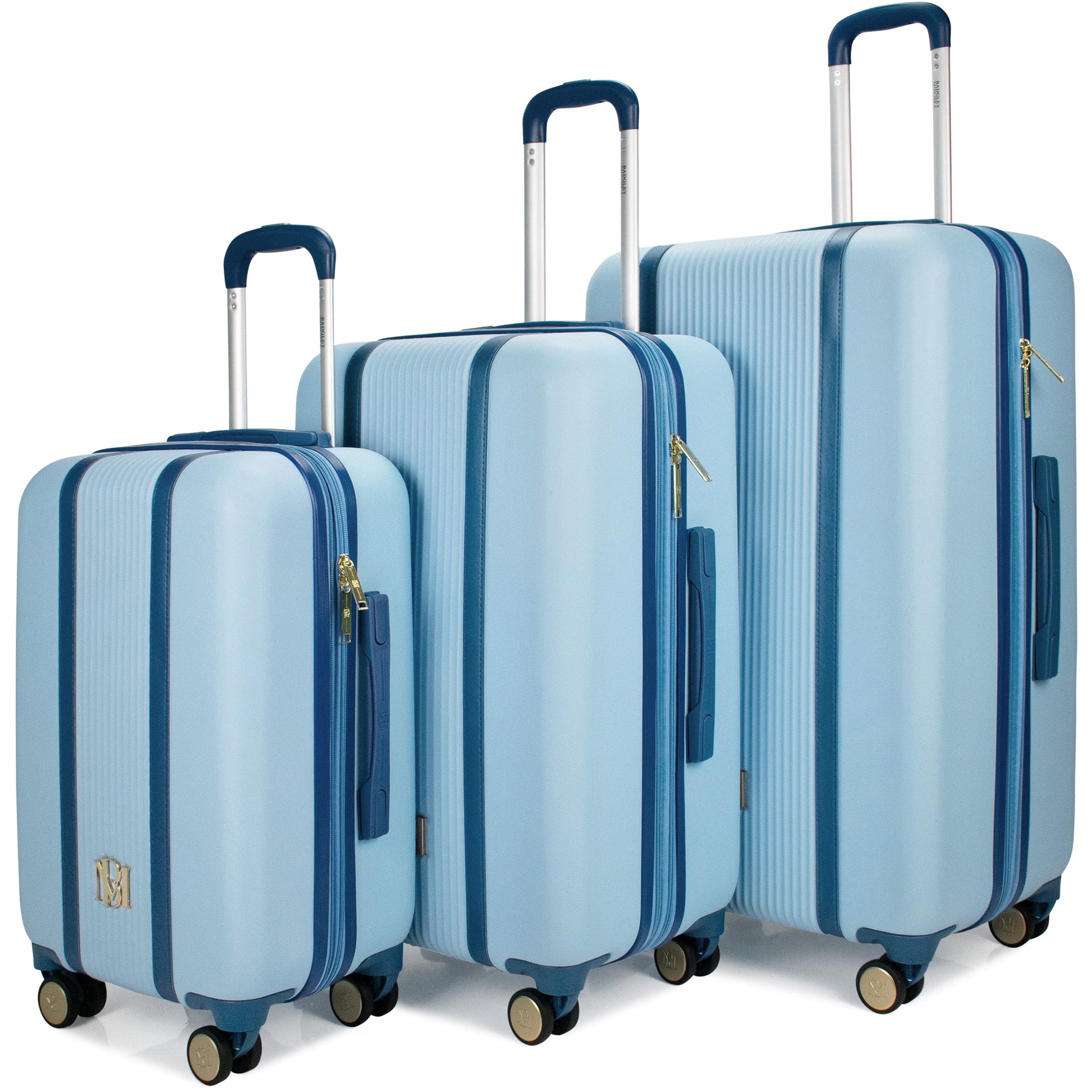 BADGLEY MISCHKA Mia 3 Piece Expandable Retro Luggage Set (Champagne)