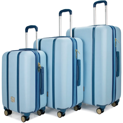 BADGLEY MISCHKA Mia 3 Piece Expandable Retro Luggage Set (Champagne)