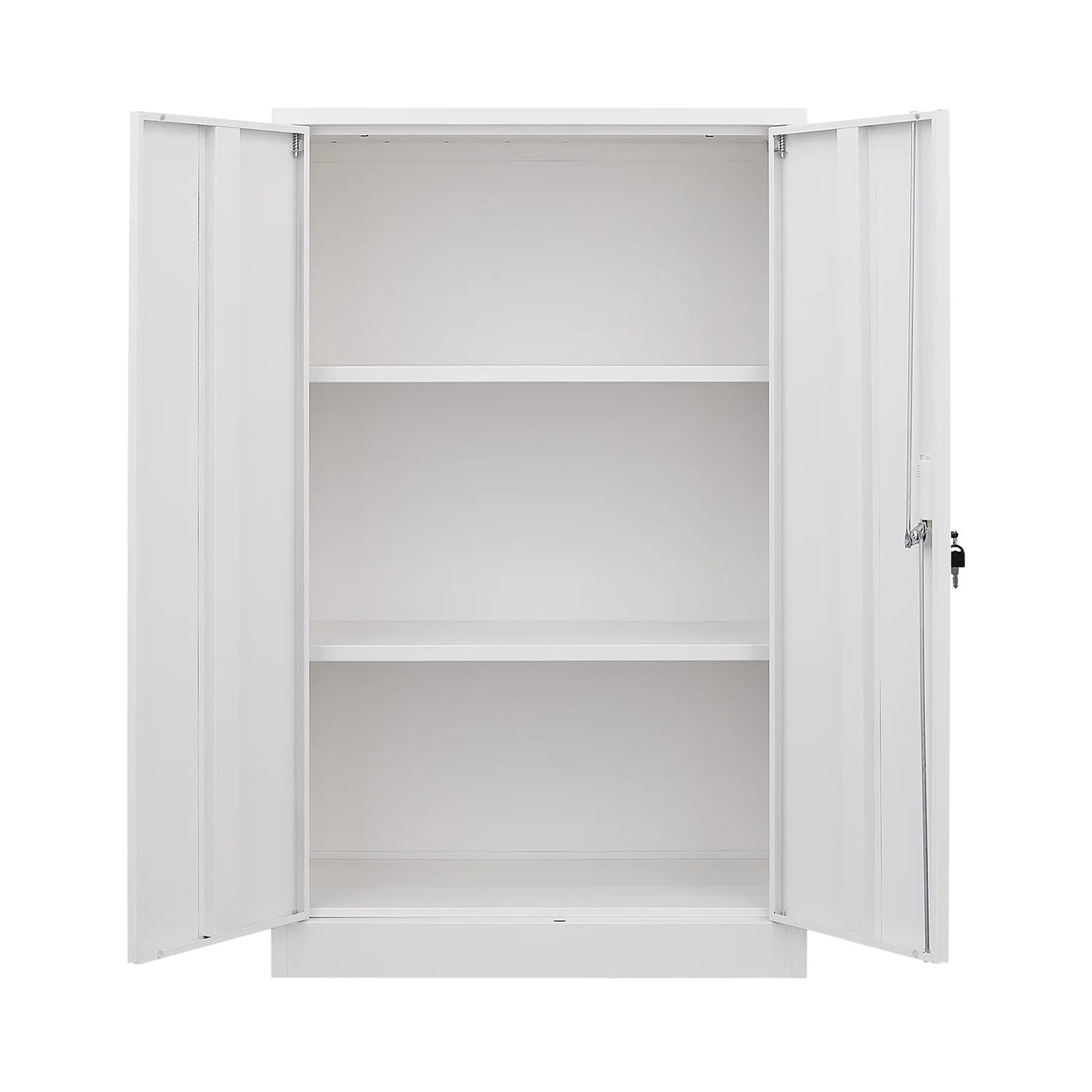 Metal Storage Cabinet with Locking Doors and Adjustable Shelf, 42" Folding Filing Storage Cabinet, Folding Storage Locker Cabinet for Home Office School Garage, White