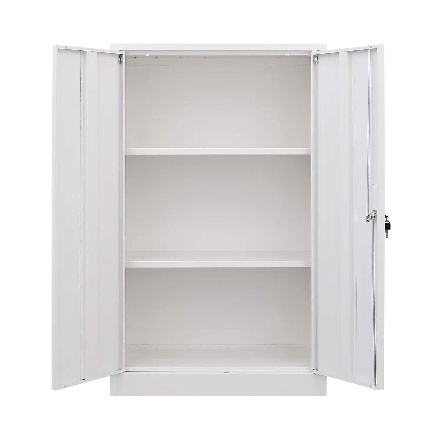 Metal Storage Cabinet with Locking Doors and Adjustable Shelf, 42" Folding Filing Storage Cabinet, Folding Storage Locker Cabinet for Home Office School Garage, White