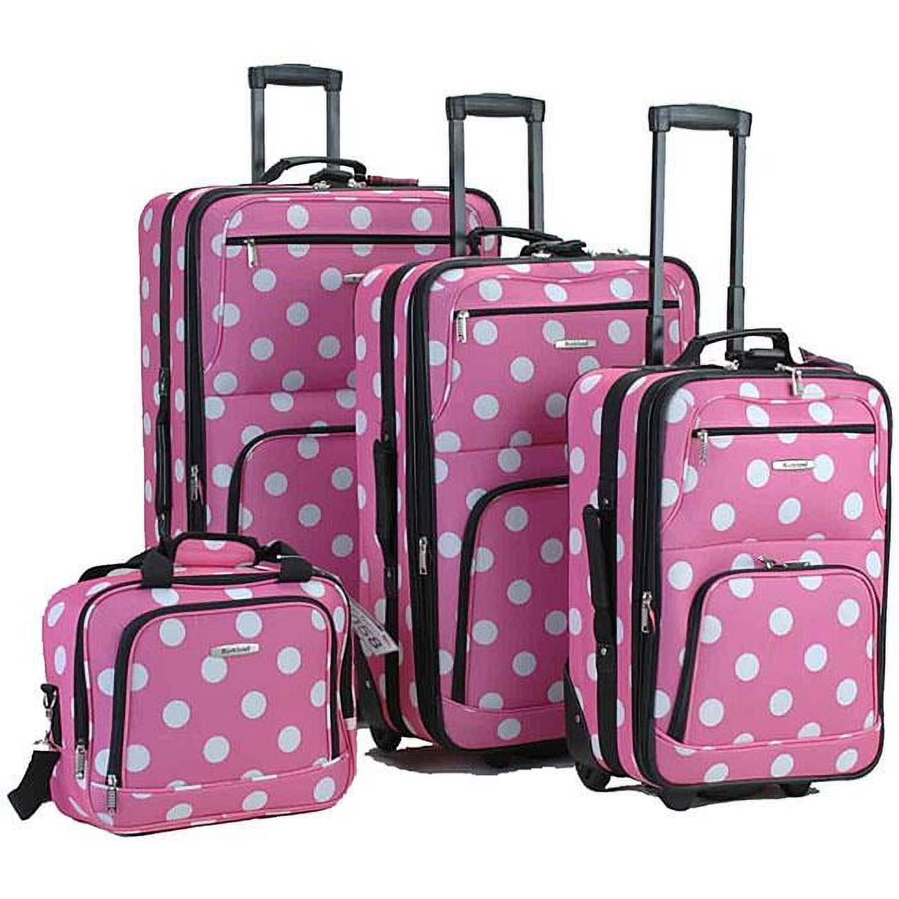 4 piece Pink Dots Luggage Set