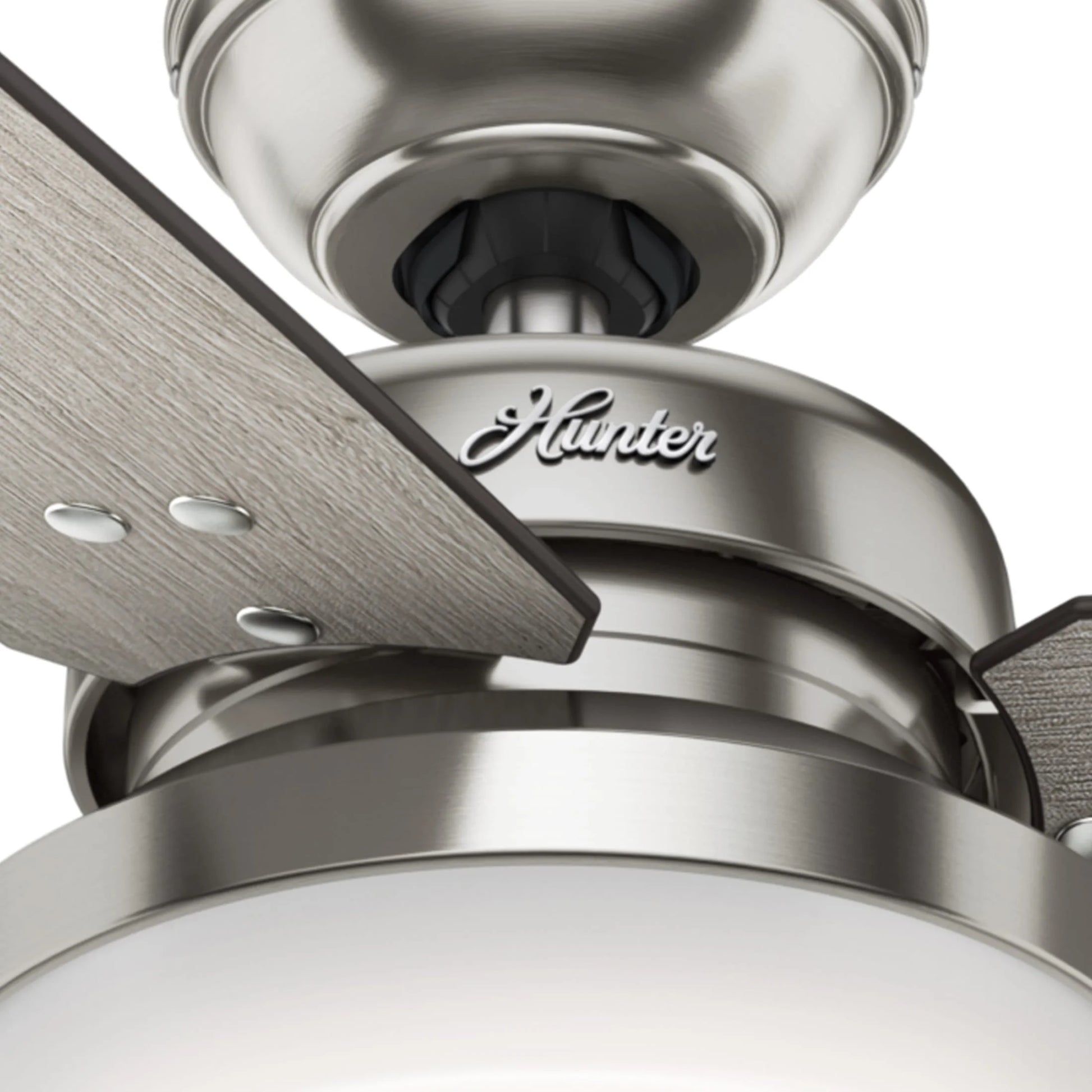 Hunter - Sentinel Indoor Ceiling Fan With Light, Remote, 60-inch, Brushed Nickel, Modern-style, 3-speed WhisperWind Motor, 59459, for living rooms, bedrooms, home offices, kitchens