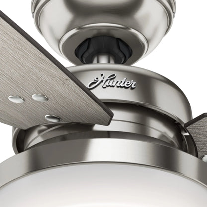 Hunter - Sentinel Indoor Ceiling Fan With Light, Remote, 60-inch, Brushed Nickel, Modern-style, 3-speed WhisperWind Motor, 59459, for living rooms, bedrooms, home offices, kitchens