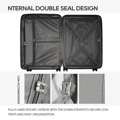 Ginza Travel 3 Piece Hardside Expandable Luggage Sets,PP Hard Luggage with Spinner Wheels,Azure Water
