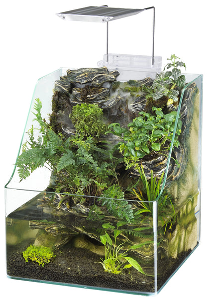 Penn-Plax Aquaterrium Tank - Hydroponic Glass Aquarium for Live Plants and Fish - 1.85 Gallons