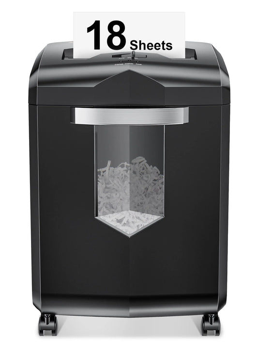 Bonsaii Paper Shredder 18-Sheet Cross-Cut Shredder for Home Office with Wastebasket