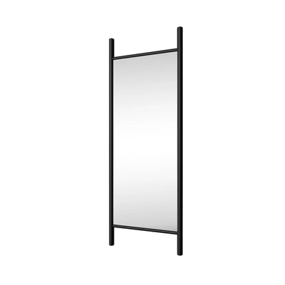 63"x24" Wood Full Length Mirror Ladder Rectangle Floor Mirror, Black