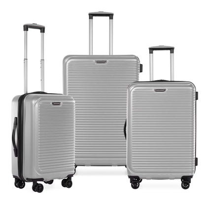 Travel Select Savannah Hardside Spinner Luggage Set, Silver, 3-Piece (20/24/28)