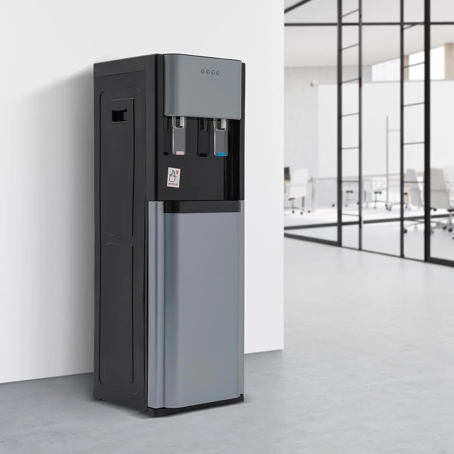 5.28 Gallon Bottom Loading Water Cooler Dispenser, 2 Temperatures Available with Hot, Cold, Practiacal Freestanding Water Dispenser for Both Home Offices Nurseries Kitchens.(Dark Gray)
