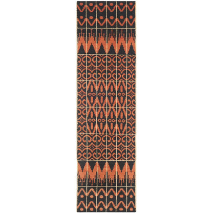 SAFAVIEH Kenya Kestrel Southwestern Wool Area Rug, Orange/Black, 8' x 10'