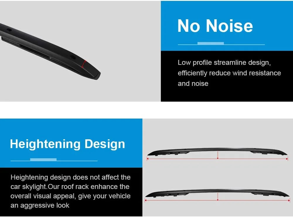ECCPP Roof Rack Side Rails Luggage Cargo Carrier Roof Side Rails Fit for Jeep Renegade 2015-2022,Travel Essentials Black Aluminum Roof Rack Cross Bars Cross Rails